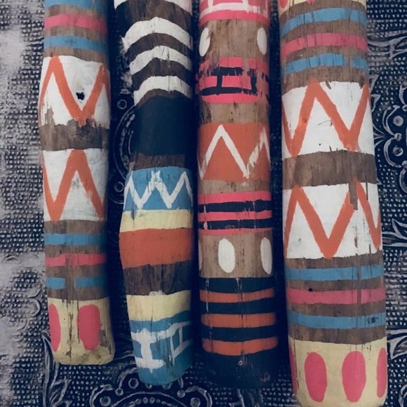 Hand Painted Wooden Sticks Ornament Boho Decor. - Picture 6 of 7